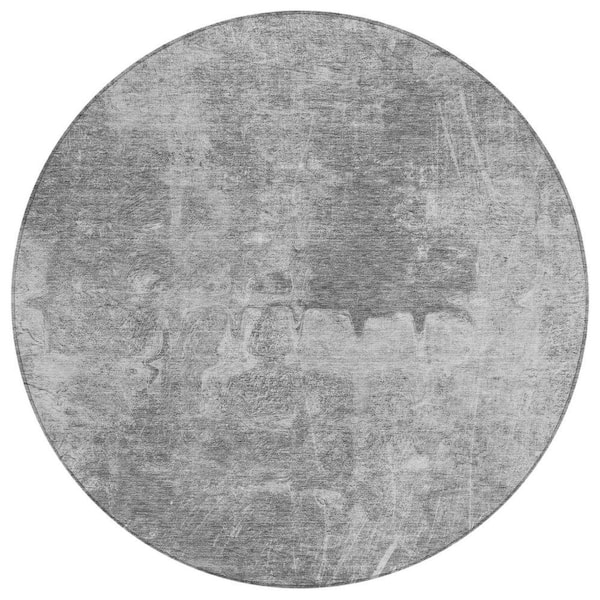 Chantille Machine Washable Indoor/Outdoor Abstract ACN2226 Gray 8 ft. x 8 ft. Area Rug