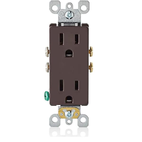 Leviton Decora 15 Amp 125 V Duplex Outlet/Receptacle, Brown (1-Pack) 5325-S
