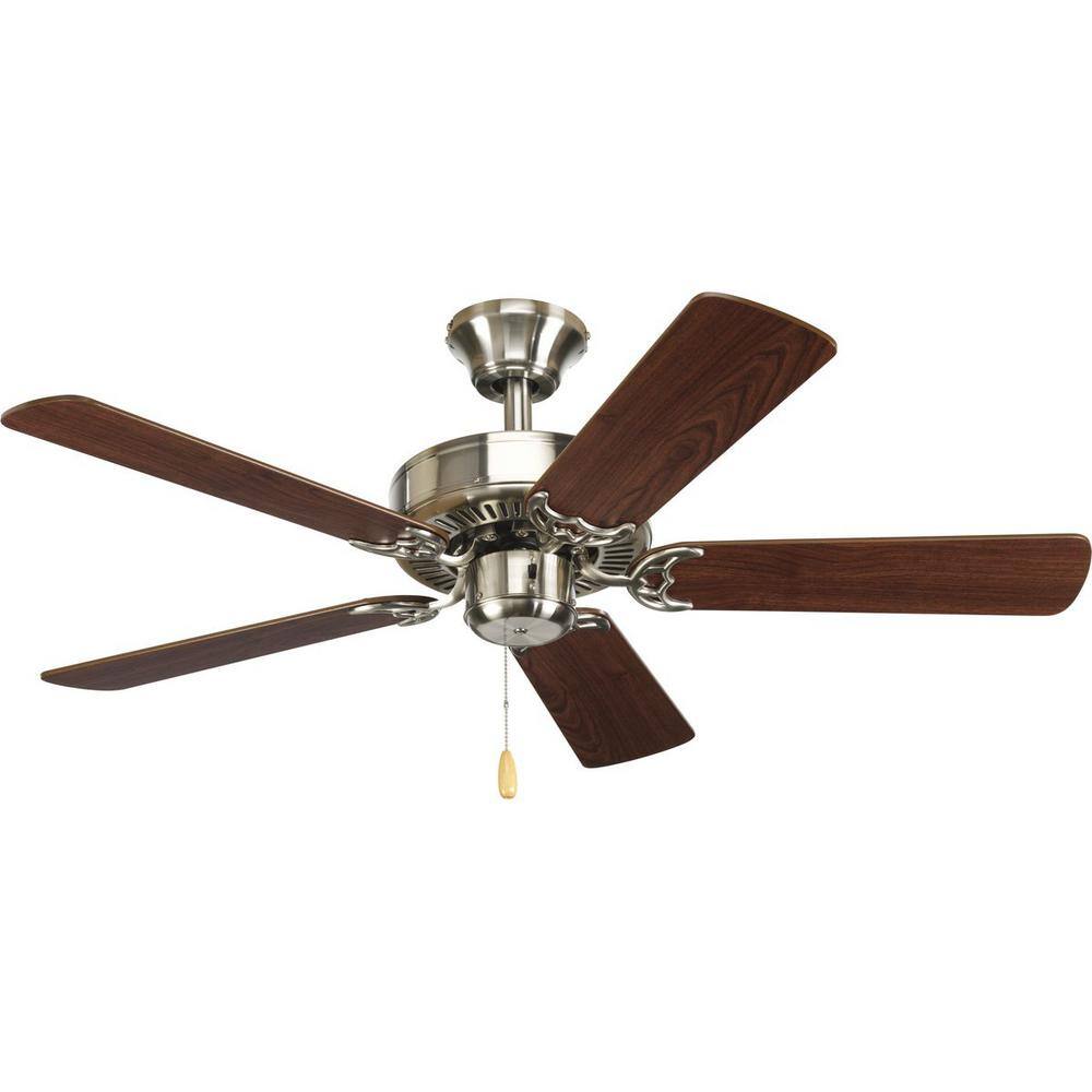 Brushed Nickel 42" Ceiling Fan with Reversible Cherry Blades