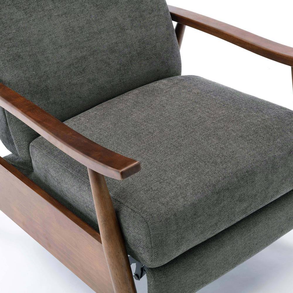 Soren Charcoal and Chestnut Mid-Century Modern Recliner