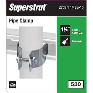 1-1/4 in. Universal Strut Pipe Clamp - Silver Galvanized
