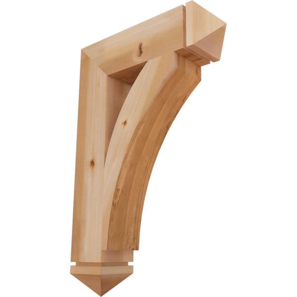 Ekena Millwork 5-1/2 in. x 36 in. x 24 in. Western Red Cedar Thorton Arts and Crafts Smooth Bracket