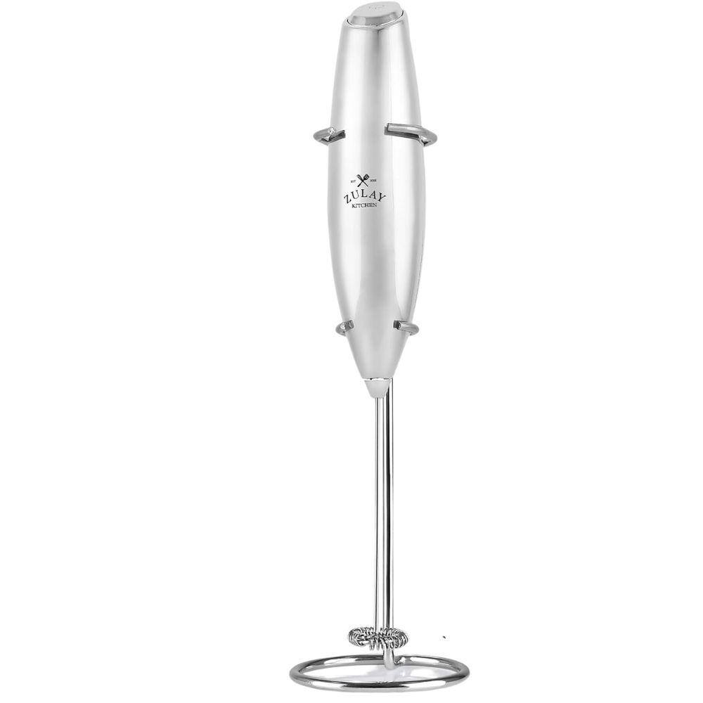 Executive Series Silver Stainless Steel Handheld Milk Frother
