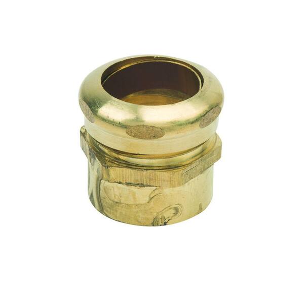 BrassCraft 1-1/2 in. O.D. Compression x 1-1/2 in. O.D. Male Sweat Brass Waste Connector with Die Cast Nut in Rough Finish