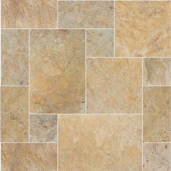 MSI Tuscany Scabas 10 Piece Tumbled Travertine Paver Tile Kit (160 Sq. ft. / Pallet)