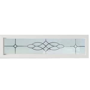 47.5 in. x 11.5 in. Manchester Silkscreened Decorative Glass White New Construction Frame Window