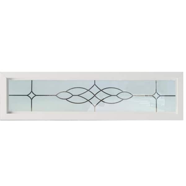 Hy-Lite 47.5 in. x 11.5 in. Manchester Silkscreened Decorative Glass White New Construction Frame Window