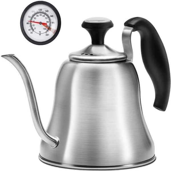 Numhew 4-Cup Brushed Silver Stainless Steel Tea Pot with