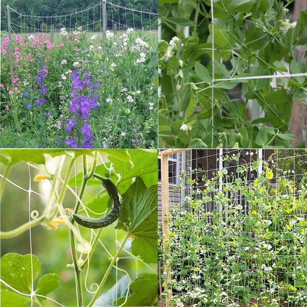 5x30ft Garden Trellis Netting For Climbing Plants - 3 Pack Plant Support For Tomatoes, Cucumbers, Vegetables
