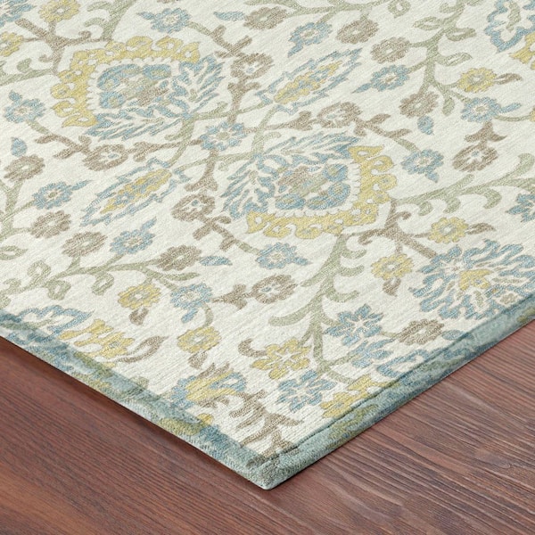 Chantille Machine Washable Indoor/Outdoor Abstract ACN2634 Ivory 9 ft. x 12 ft. Area Rug