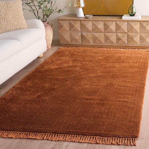 Vermont 5 ft. x 8 ft. Rust Solid Textured Area Rug