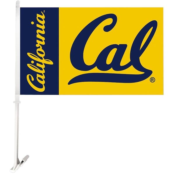 BSI Products NCAA 11 in. x 18 in. Cal Berkeley 2-Sided Car Flag with 1-1/2 ft. Plastic Flagpole (Set of 2)