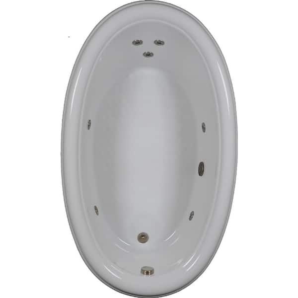 Comfortflo 70 in. Oval Drop-in Whirlpool Bathtub in White