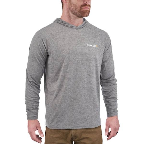 FIRM GRIP Men's X-Large Gray Performance Long Sleeved Hoodie Shirt 63628-08  - The Home Depot
