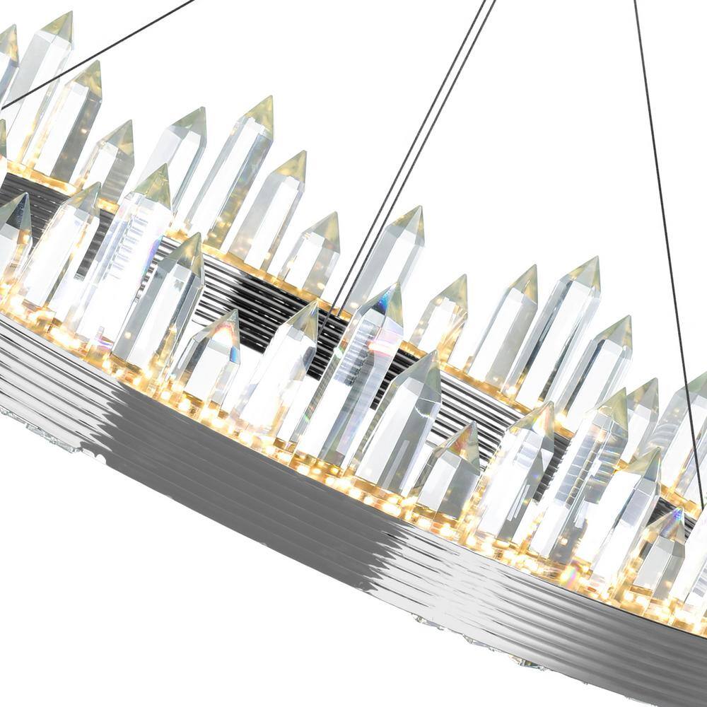 Agassiz 24'' Polished Nickel LED Chandelier with Crystal Towers