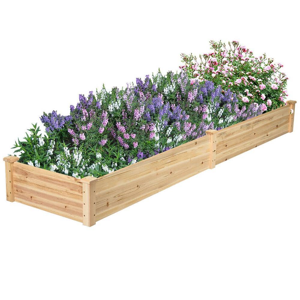 Large Natural Cedar Wood Outdoor Raised Garden Bed Planter Box