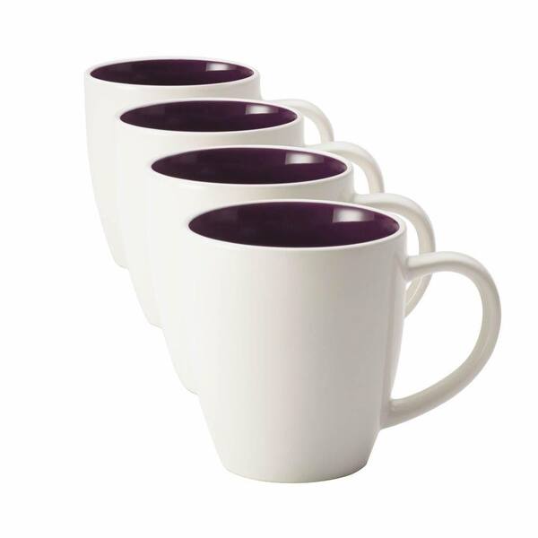 Rachael Ray Dinnerware Rise 4-Piece Stoneware Mug Set in Purple