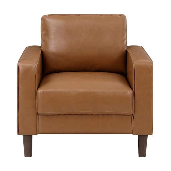 ポロラルフローレン　ブラウンレザー　アームチェア Lazzara Apollo Brown Faux Leather Arm Chair 9203BRW-1 - The Home Depot