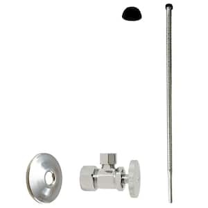 5/8 in. x 3/8 in. OD x 20 in. Corrugated Riser Supply Line Kit with 1/4-Turn Round Handle Angle Valve, Polished Nickel