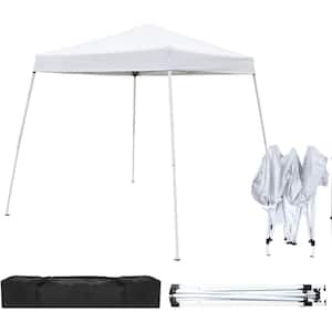 8.2 ft. x 8.2 ft. White Portable Canopy Home Use Waterproof Folding Tent, Pop up Canopy Tent, Waterproof Pergola