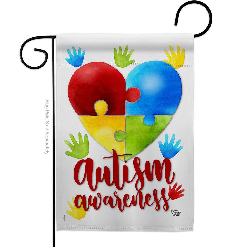 Heart Autism Garden Flag Awareness Support Decorative Gift Yard House Banner 