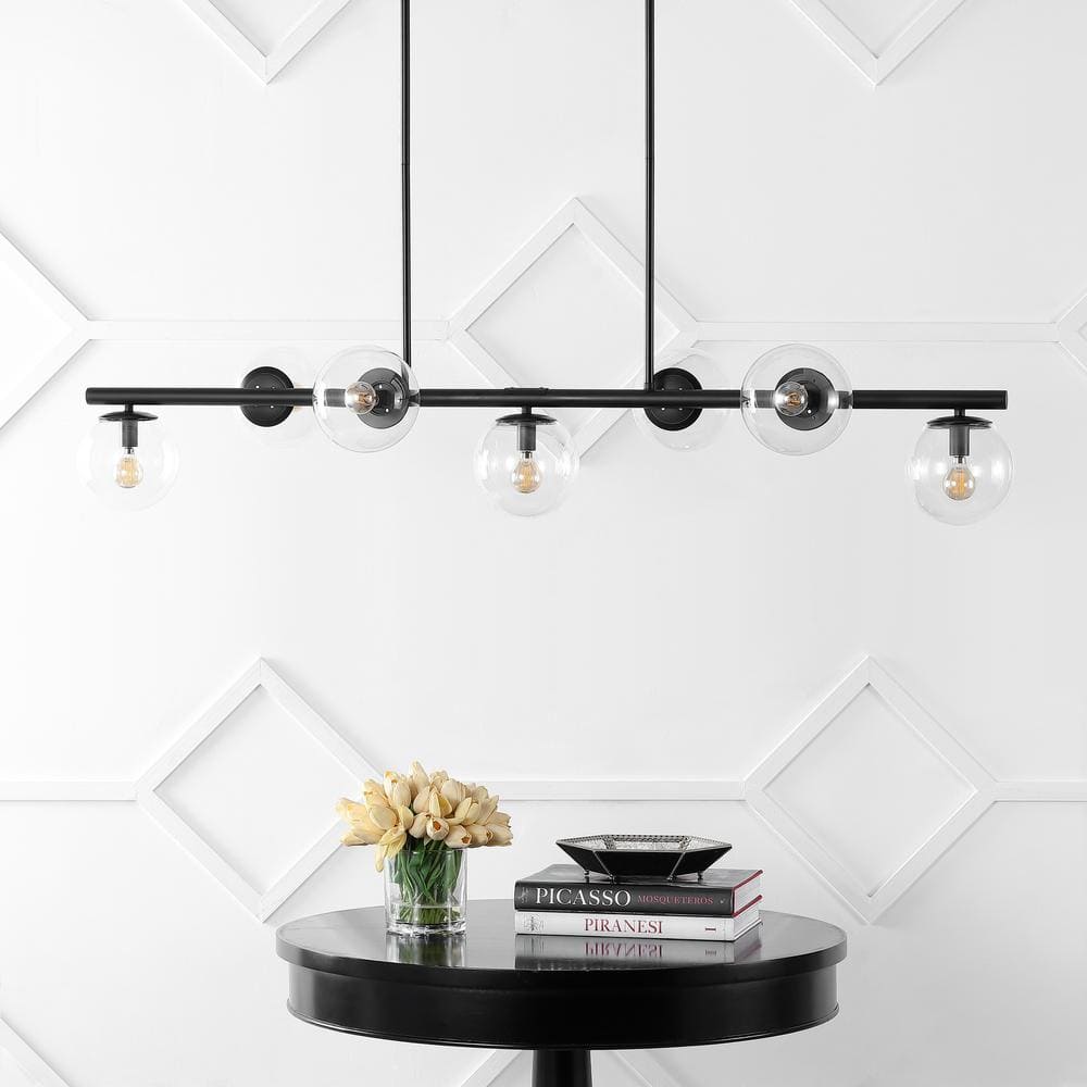 Luca Parisian Black Iron 7-Light Linear LED Pendant