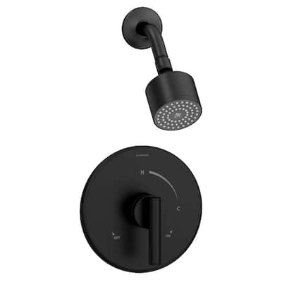 Dia Single Handle 1-Spray Shower Trim with Solid Brass Escutcheon in Matte Black - 1.5 GPM (Valve not Included)