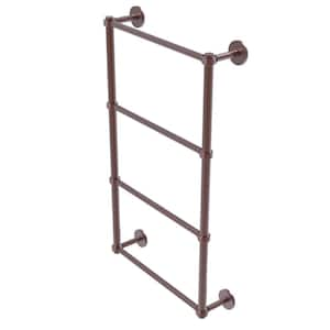 Prestige Skyline Collection 4-Tier 30 in. Ladder Towel Bar with Groovy Detail in Antique Copper