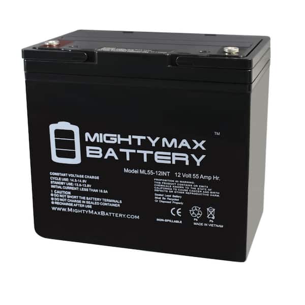 MIGHTY MAX BATTERY 12V 55AH Internal Thread Replacement Battery compatible with Interstate DCM0055