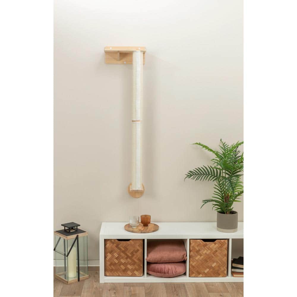 Natural Wall Mounted Sisal Cat Scratching Post with Ledge