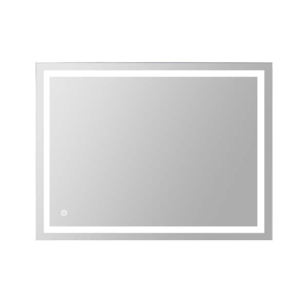 Unbranded Horizontally/Vertically Hung 32 in. W x 24 in. H Rectangular Frameless Anti-Fog Wall Bathroom Vanity Mirror in Silver