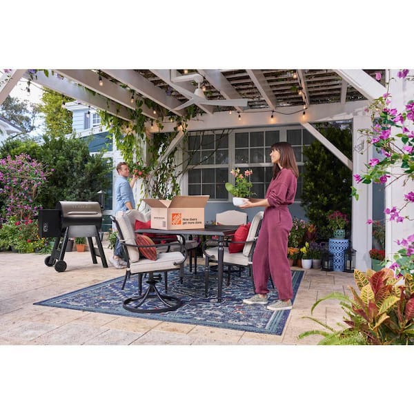 Hampton Bay Laurel Oaks 7-Piece Dark Brown Steel Outdoor Patio