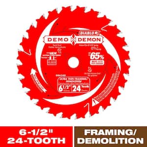 6-1/2in. x 24-Teeth Demo Demon Ultra-Thin Framing/Demolition Saw Blade for Wood