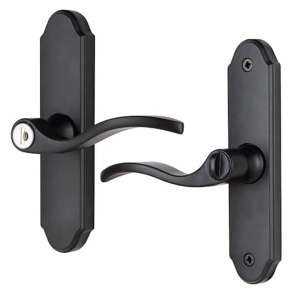 Serenade Mortise Keyed Lever Mount Latch with Deadbolt fo Wood Core Storm Doors, Matte Black