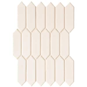 Antique White Picket 11.18 in. x 15.47 in. x 8 mm Glossy Ceramic Mesh Mounted Mosaic Tile (10.50 sq. ft./Case)