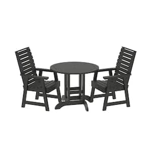 Glennville 3-Pieces Round Recycled Plastic Outdoor Dining Set