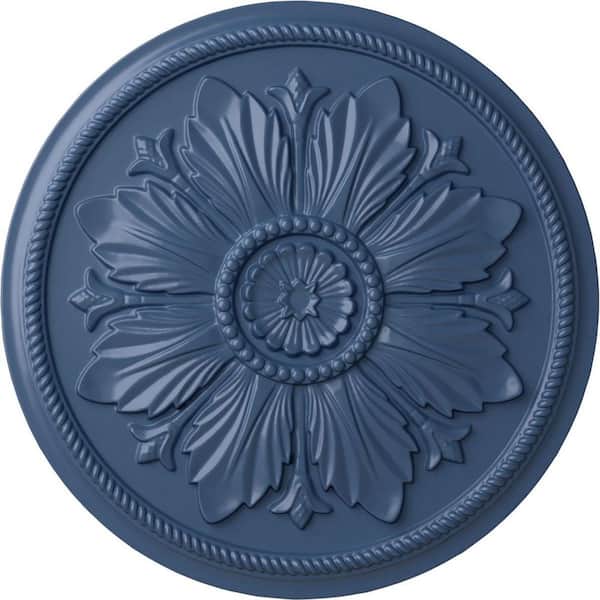 Ekena Millwork 23-5/8" x 1-1/2" Kaya Urethane Ceiling Medallion (Fits Canopies upto 5-1/4"), Hand-Painted Americana