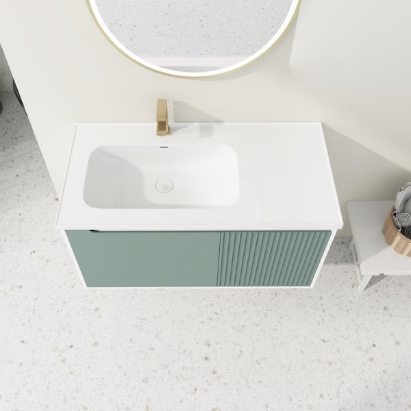 40 in. W x 20 in. D x 20 in. H Wall Mounted Bath Vanity in
