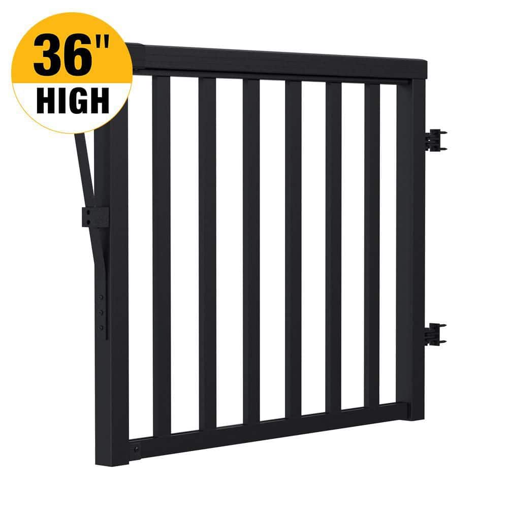 36 in. H x 40 in. W Matte Black Aluminum Deck Railing Wide Picket Gate price history on PriceWatchPro