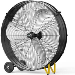 Adrinfly 24 In. 3 Speed Heavy Duty Metal Industrial Drum Floor Fan For Warehouse, Workshop, Factory And Basement (Yellow) SNPH039IN087