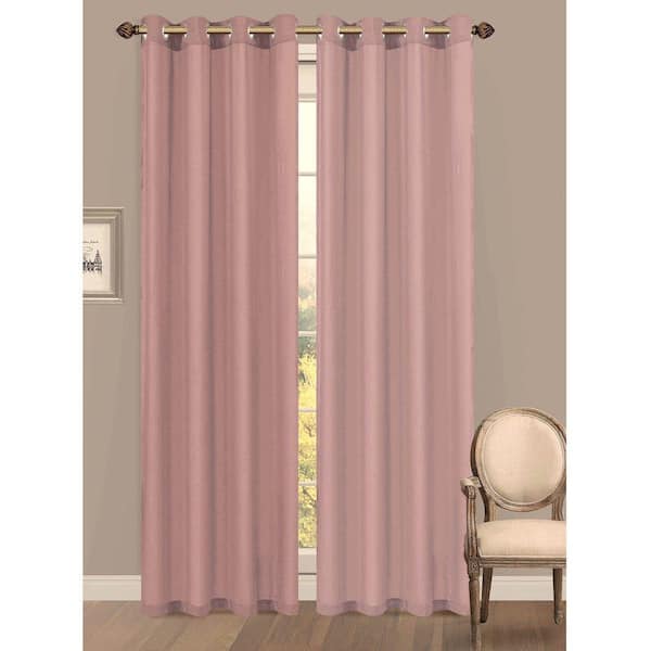 Window Elements Semi-Opaque Primavera Crushed Microfiber 55 in. W x 84 in. L Grommet Extra Wide Curtain Panel in Lilac