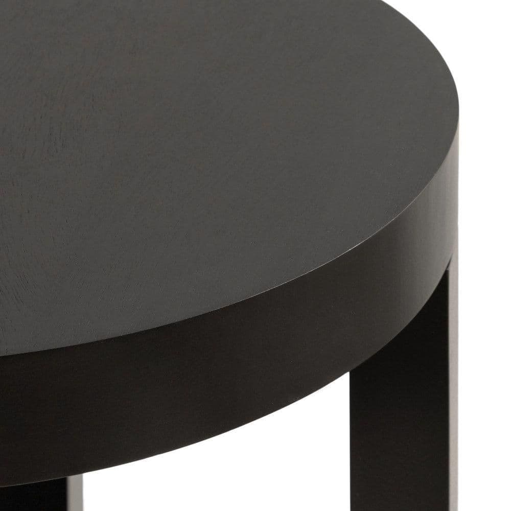 Talcott 16 in. Black Round Solid Wood End Table - thumbnail 5