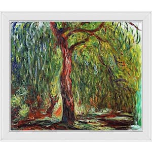 Weeping Willow by Claude Monet Galerie White Framed Nature Oil Painting Art Print 24 in. x 28 in.
