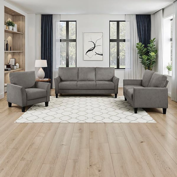 Lazzara Tesoro 78.5 in. W Flared Arm Textured Fabric Rectangle 3