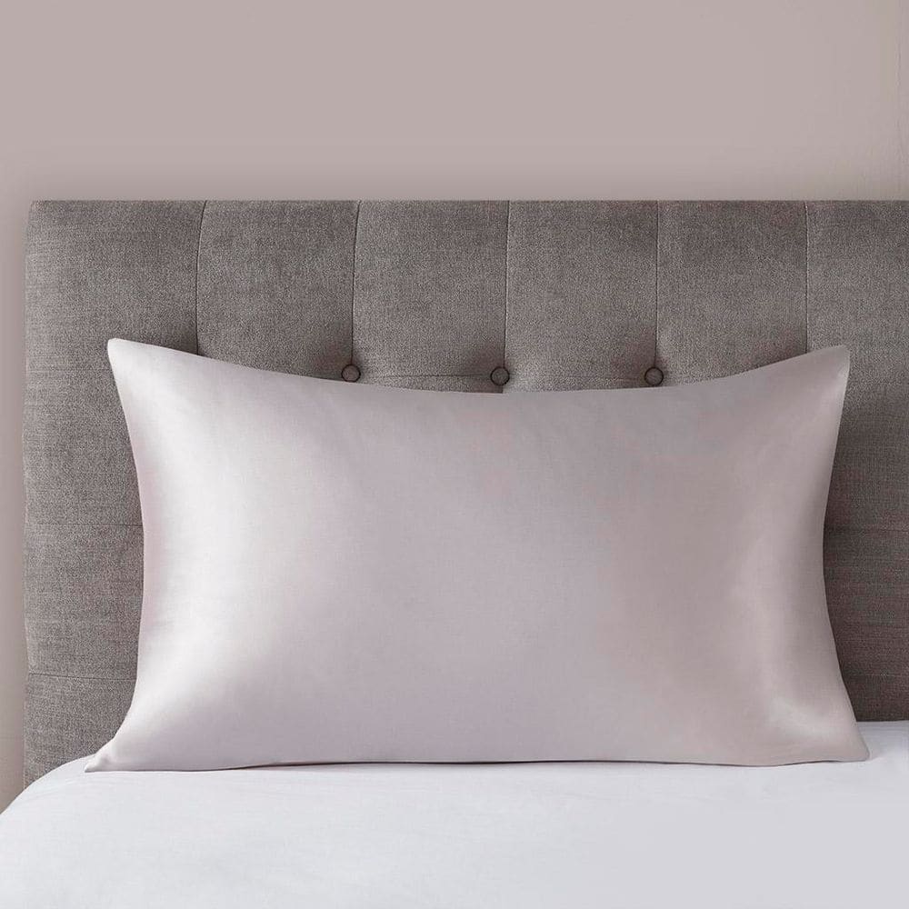 Standard Pink Silk Pillowcase with Zipper Closure