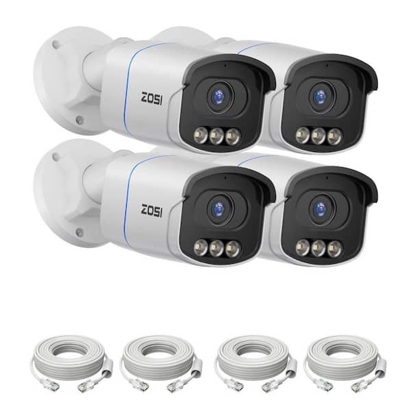 C186A 4K 8MP POE Add-On Hardwired IP Security Camera, Only Work with ZR08HQ ZR08HN ZR16HB ZR16HK(4Pack)