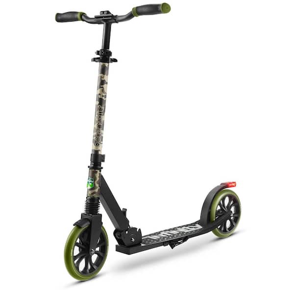 Kick Scooter for Adults, Teenagers, Kids, 2-Wheel with Adjustable T-Bar, Alloy Anti-Slip Deck, Folding, Camouflage