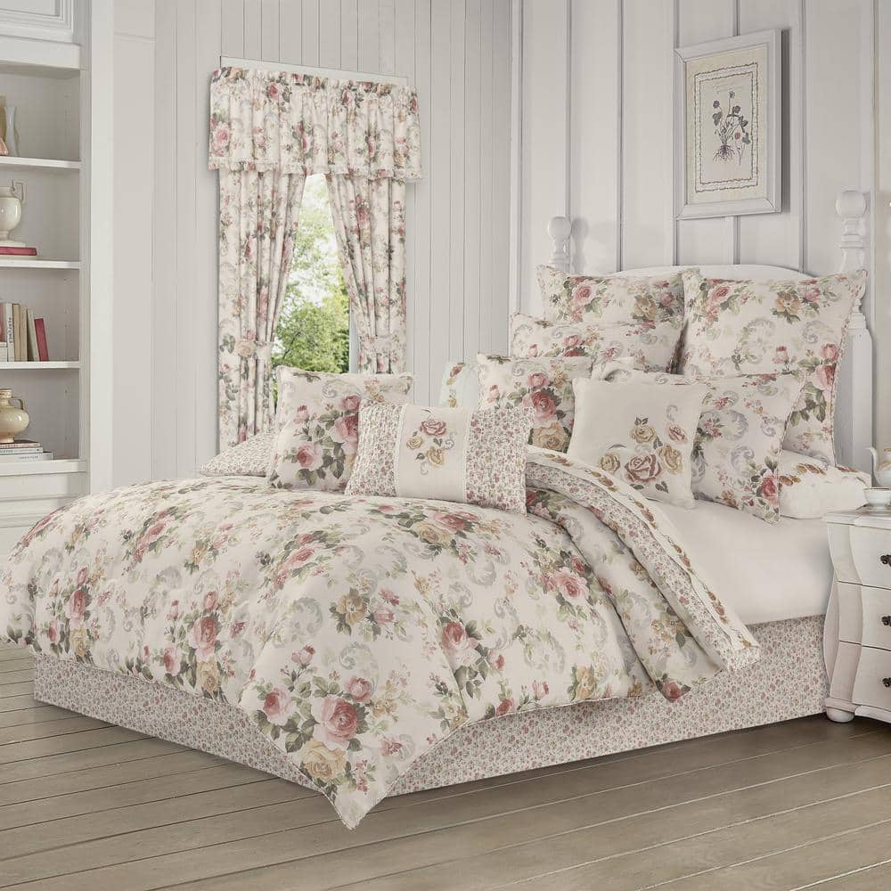 Chablis Rose Gold Polyester California King 4-Piece Comforter Set