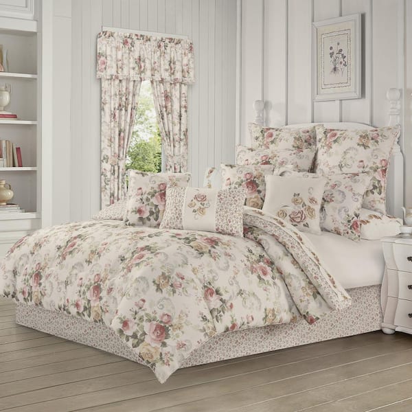 Chablis Rose Gold Polyester Queen 4Pc. Comforter Set