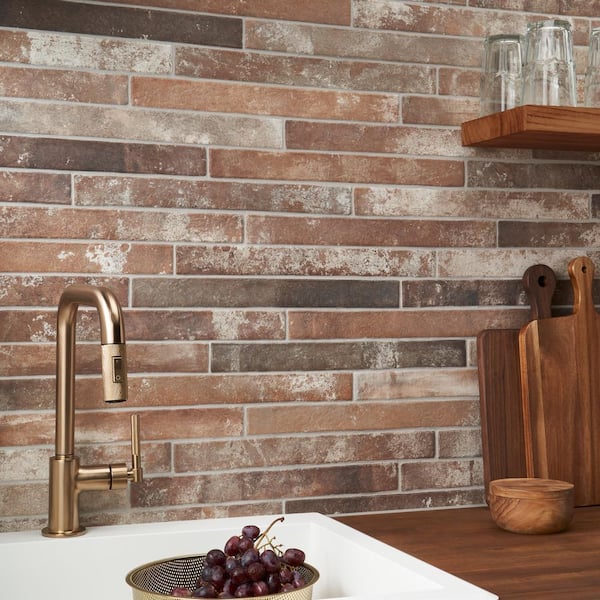 Scotch Red 1.88 in. x 0.37 in. Matte Porcelain Floor and Wall Tile Sample